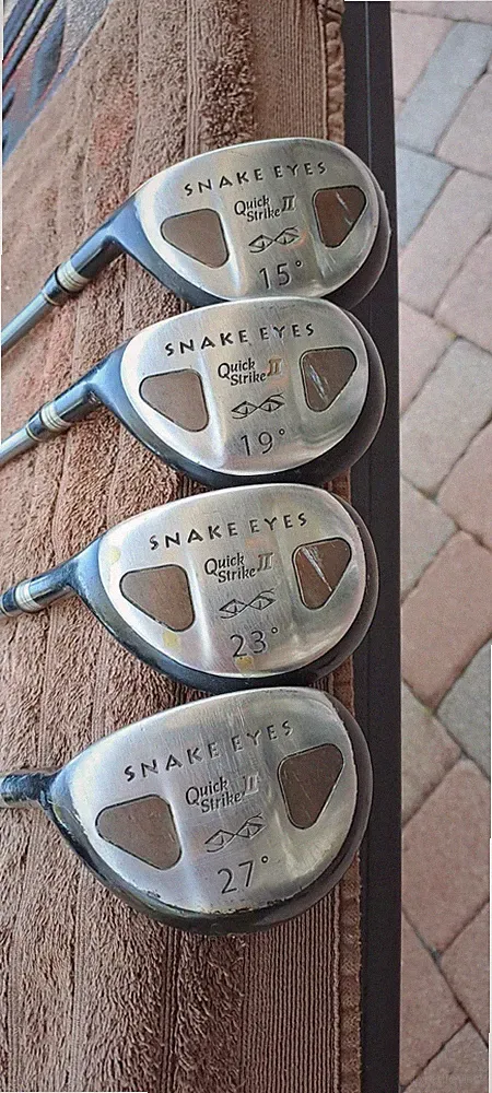 Golf hybrids left h set SNAKE EYES QUICK STRIKE 2 graphite S stiff flex 4 clubs