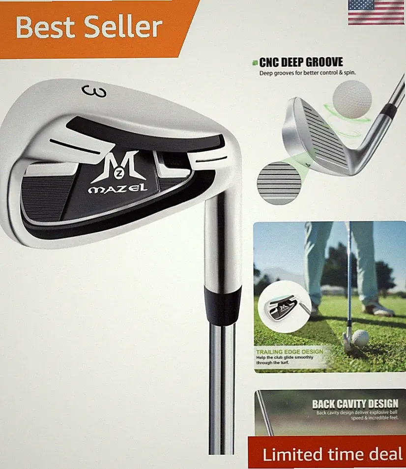Golf Individual Iron 1,2,3,4,5,6,7,8,9, Golf Iron with Steel Shafts for Right...