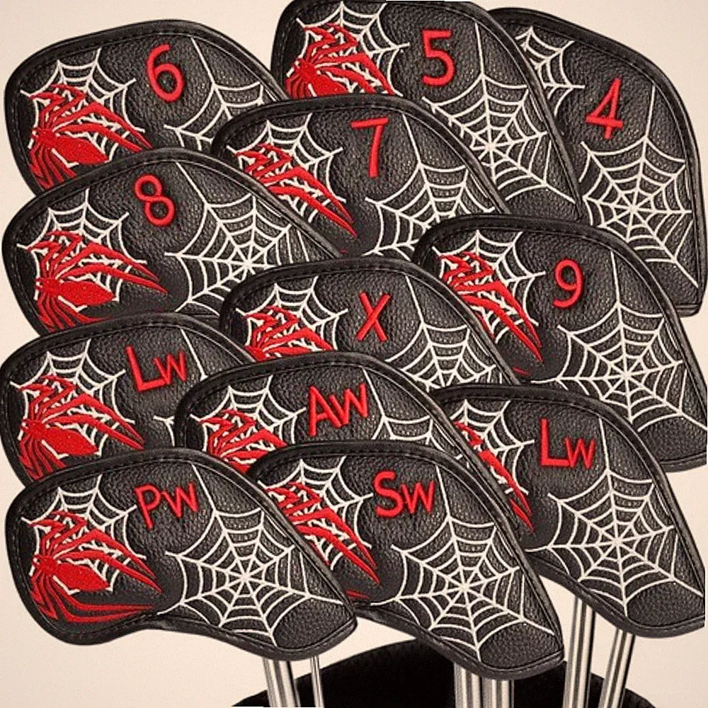 Golf Iron Covers Set Leather Club Headcover Universal Fit Most Irons 12pcs