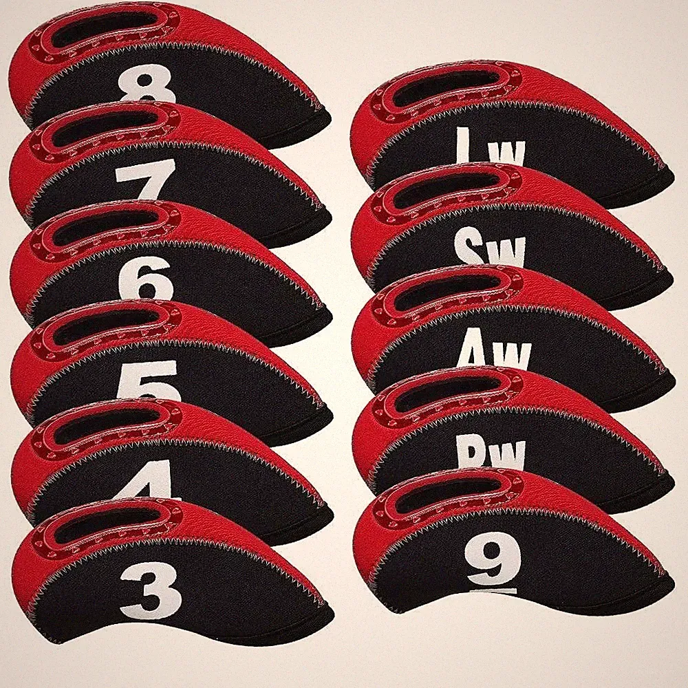 Golf Iron Head Covers 11Pcs Neoprene Golf Club Protector Flexible with Window an