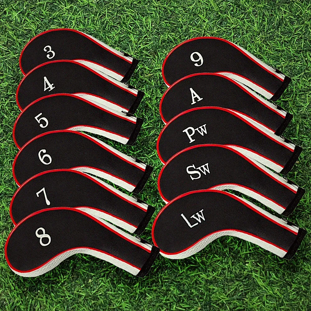 Golf Iron Head Covers Zippered 11pc Set 3-LW For LEFT & RIGHT Handed Clubs NEW