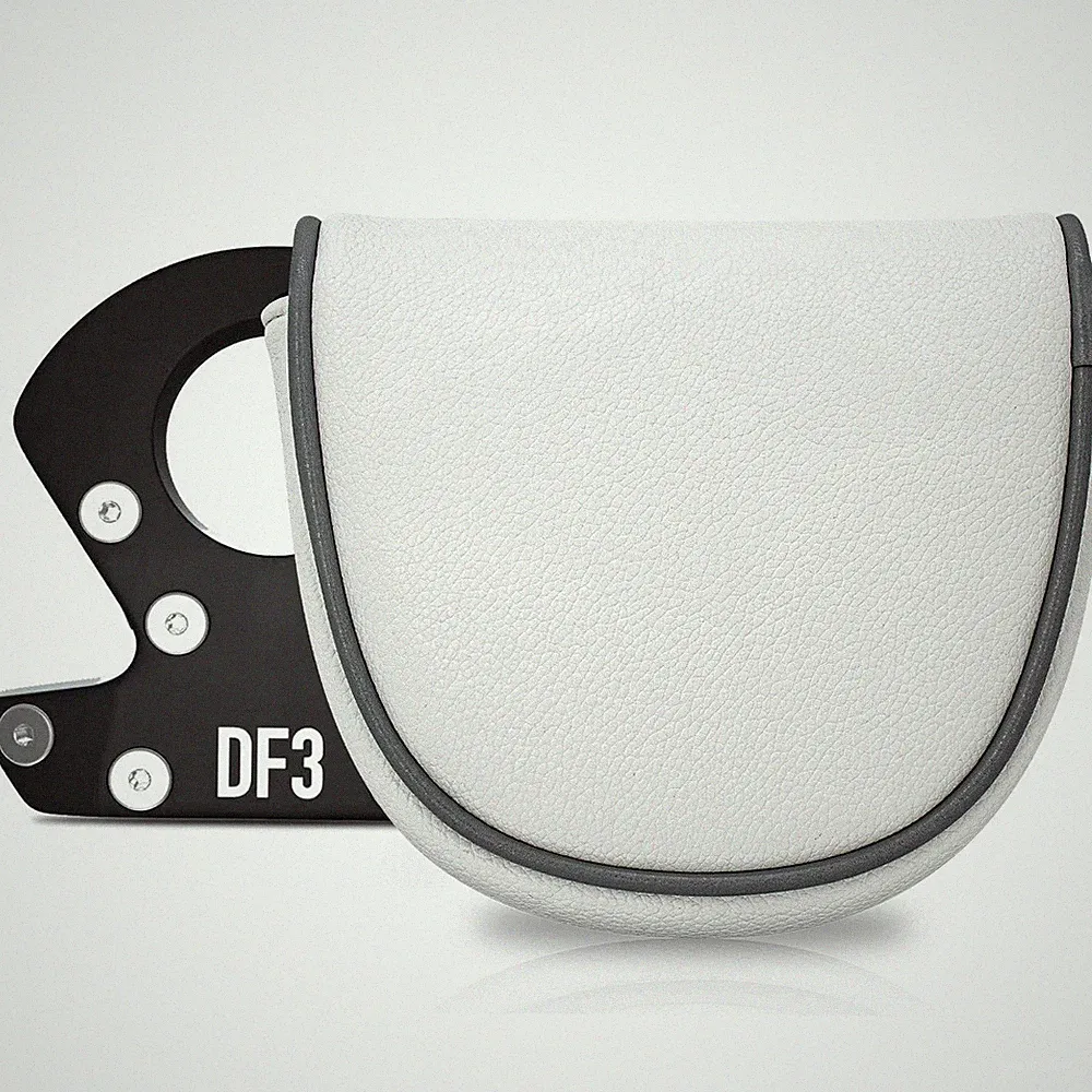 Golf Mallet Putter Cover LAB DF3 Center Shafted Magnetic Closure White Cover