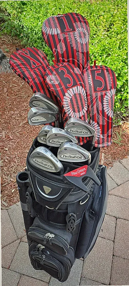 Golf men's set 12 clubs RH graphite WILSON MACGREGOR PGM RIO INTEGRA RED Black