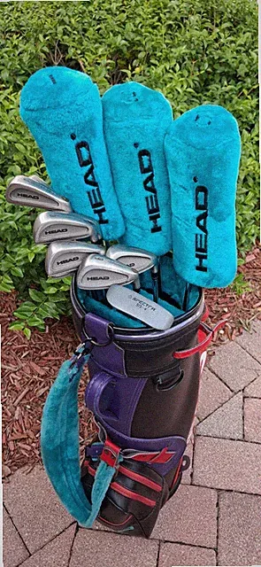 Golf Men's Set HEAD PREMISE 12 clubs RH steel shaft MADE USA black red purple aq