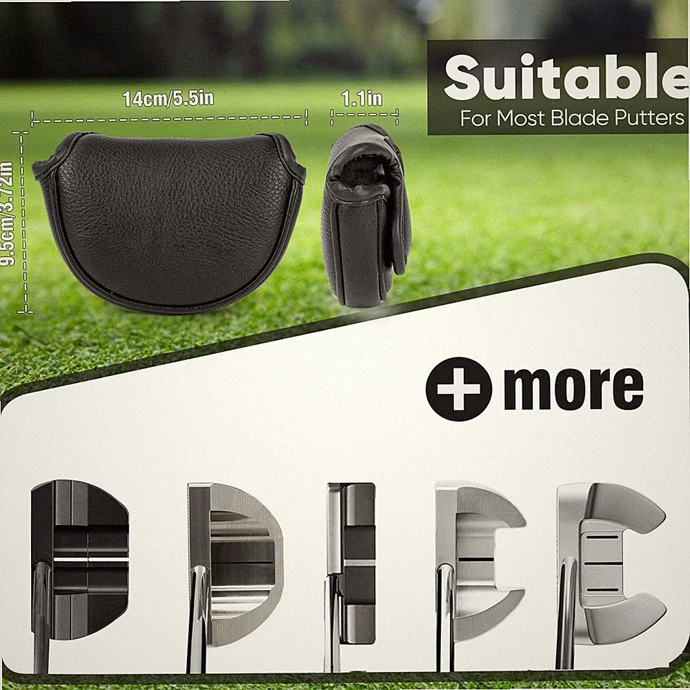 Golf Putter Cover Leather Center Shafted Mallet