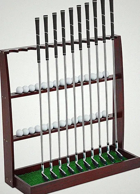 Golf Putter Stand Wooden Display Rack Golf Club Holder Stand Floor Display Rack