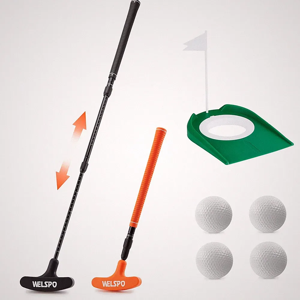 Golf Putters TwoWay Kids Putter Mini Adjustable Length 2 Putters 4 Balls