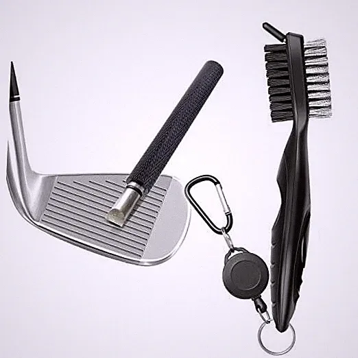 Golf Tool Set - Golf Club Groove Sharpener & Retractable Golf Sharpener - Black
