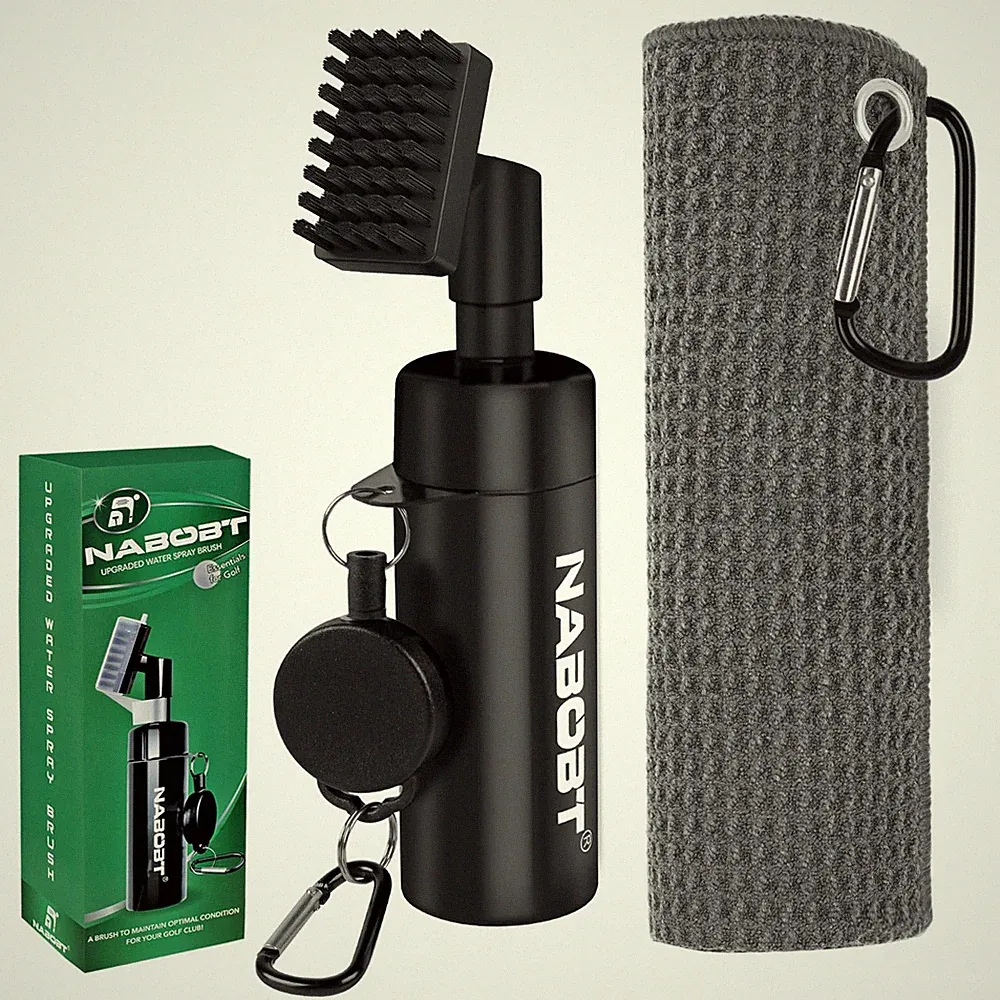 Golf Towel and Brush Set Premium Golf Towel16x16 inch & Splash Golf Club Clea...