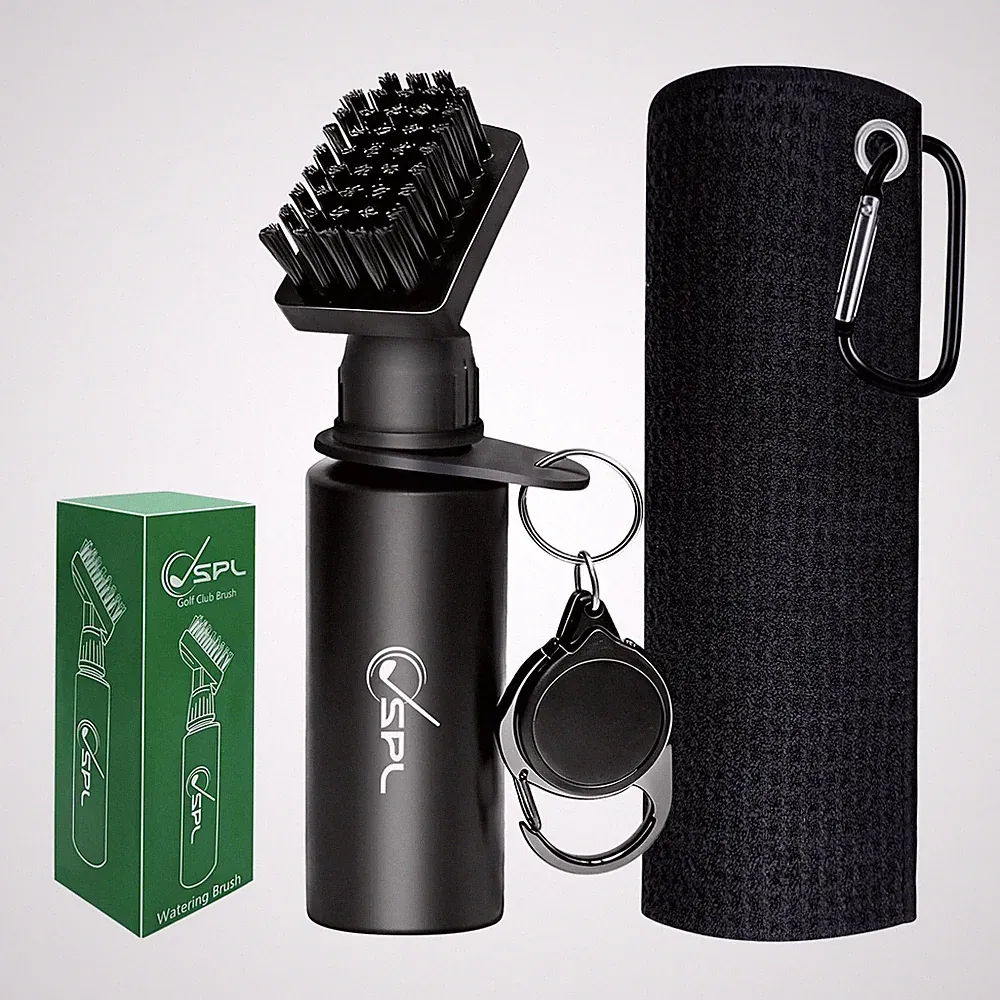 Golf Towel and Golf Club Brush Cleaner Set, 16x16 Inch Premium Microfiber Gol...