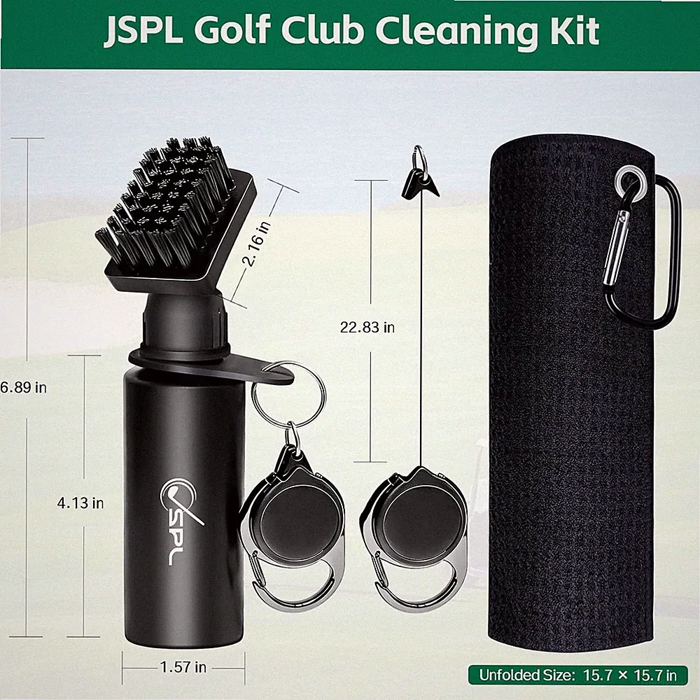 Golf Towel and Club Brush Cleaner Set