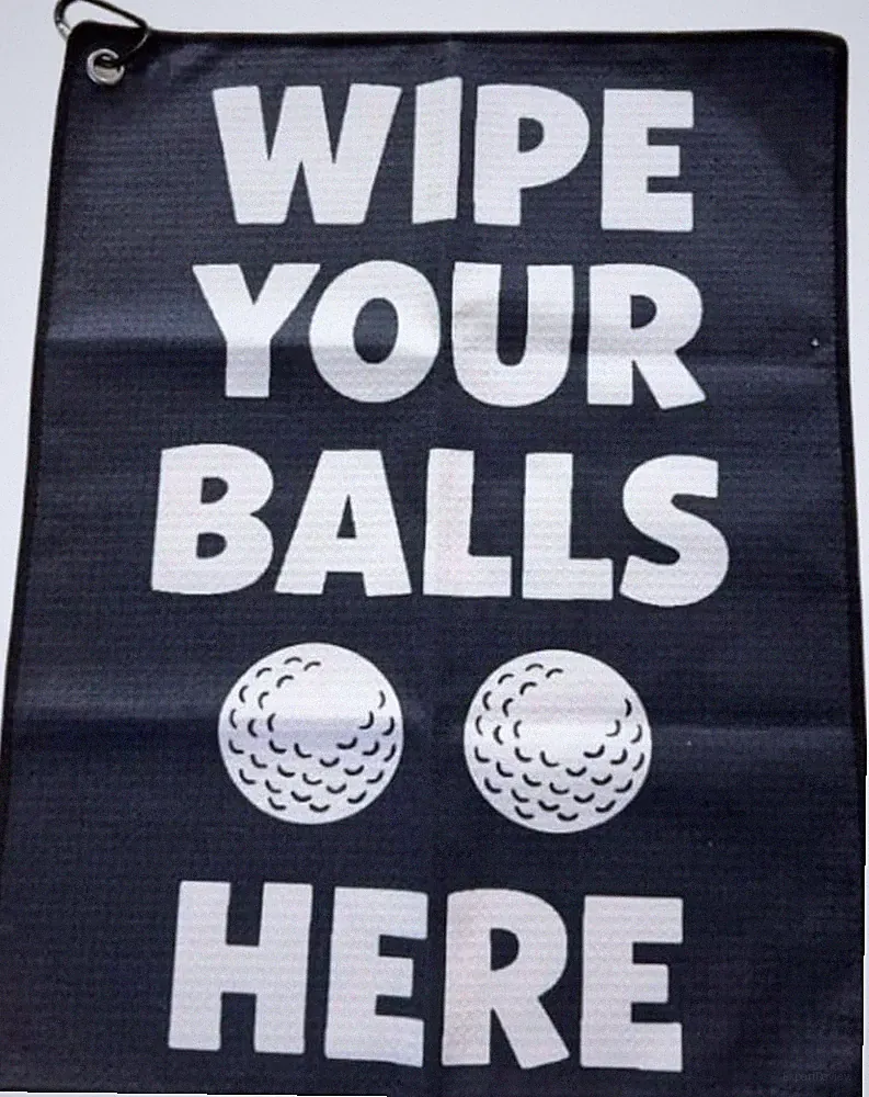 Golf Towel Funny Microfiber with Magnetic Clip, Ball Cleaner for Clubs, Premium