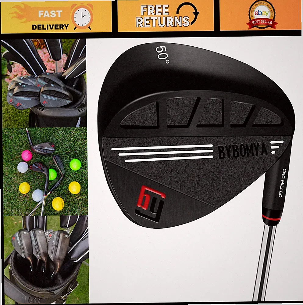 Golf Wedges Set 50° 52° 54° 56° 58° 60° - Right Handed, Full Face Grooves, Spin