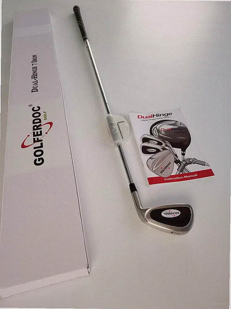 ***GolferDoc 7 Iron Dual Hinged -Training Aid Golf clubs trainer Men Right Hand
