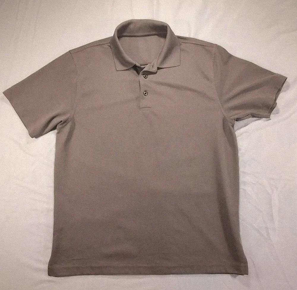 Grand Slam Golf Polo Shirt Men's Large Brown with Stripe Pattern
