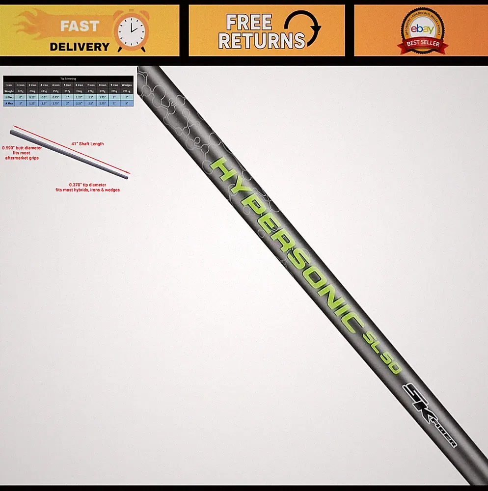 Graphite Golf Shafts .335/.370 Tip for Drivers, Woods & Irons - Uncut, Flex Opti