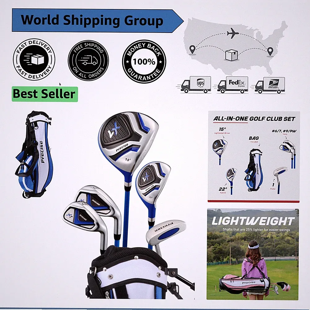 Graphite Kids Golf Set with Driver, Hybrid & Putter - Perfect for Young Golfers
