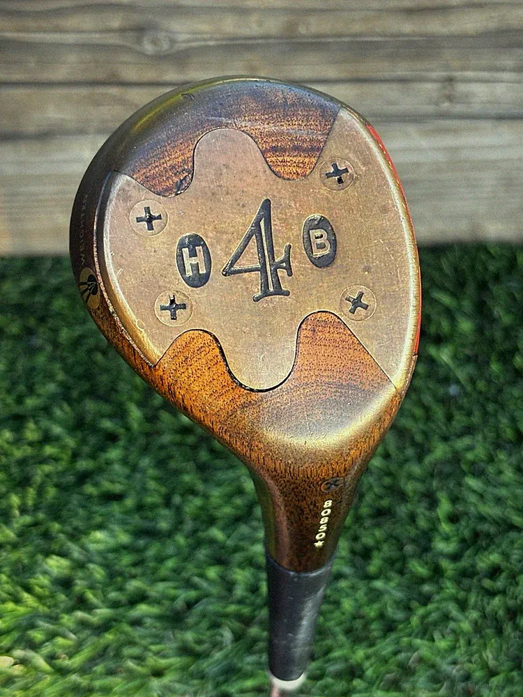 H&B PowerBilt Persimmon 4 Wood RH True Temper Super Stiff Steel