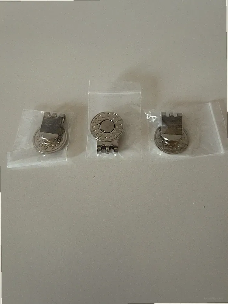 Hat Clip Golf Ball Marker Holders(3) with Premium Heavy Duty Magnet Attached