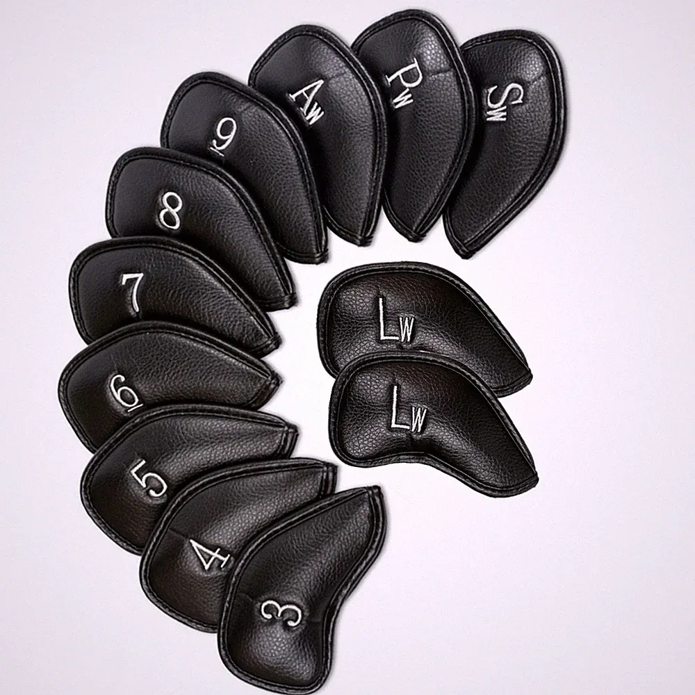 Head Covers Leather PU 12 Pcs Full Golf Club Complete Set Golf Iron Headcovers