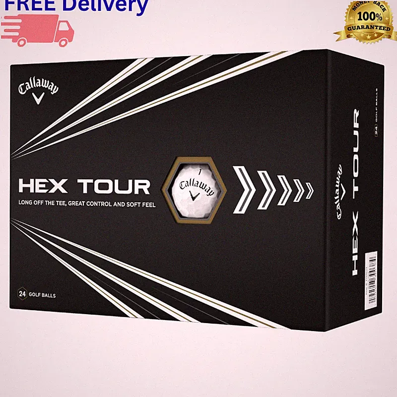 HEX Tour Golf Balls 2 Dozen 24 Count 3-Piece Soft Hybrid Cover Long Distance New