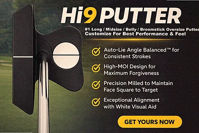 Hi9 CENTER-SHAFTED PURE ROLL OVERSIZE BROOMSTICK LONG BELLY PUTTER LENGTH 38-48"