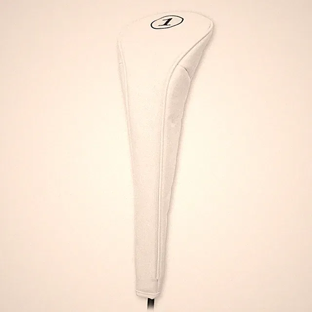 Hireko No Logo #X FW Headcover fit up to 200cc, White, Zipper Closure