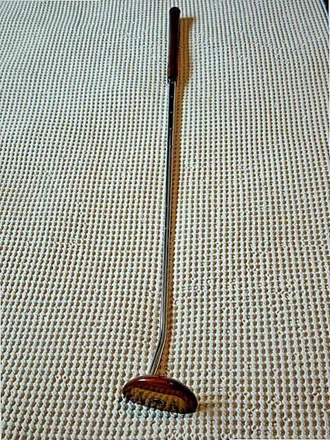 Hogan Sovereign Vintage Golf Putter Wood Brass Inlay Genuine Leather Grip 90 In