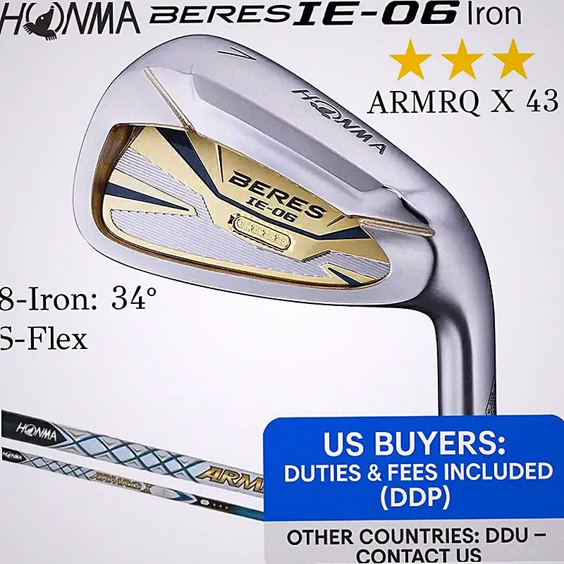 HONMA BERES IE-06 3-Star 8-Iron 34° RH S-Flex ARMRQ X 43 Single Iron Japan Model
