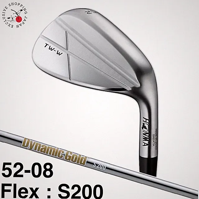 HONMA TW-W 2024 Chrome Wedge 52-08 I-Grind Sole Flex S200 Dynamic Gold HT Steel