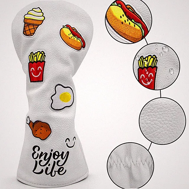 Hot Food Golf Club Cover Driver/Fairway Woo Hybrid/ 135H Headcover Select White