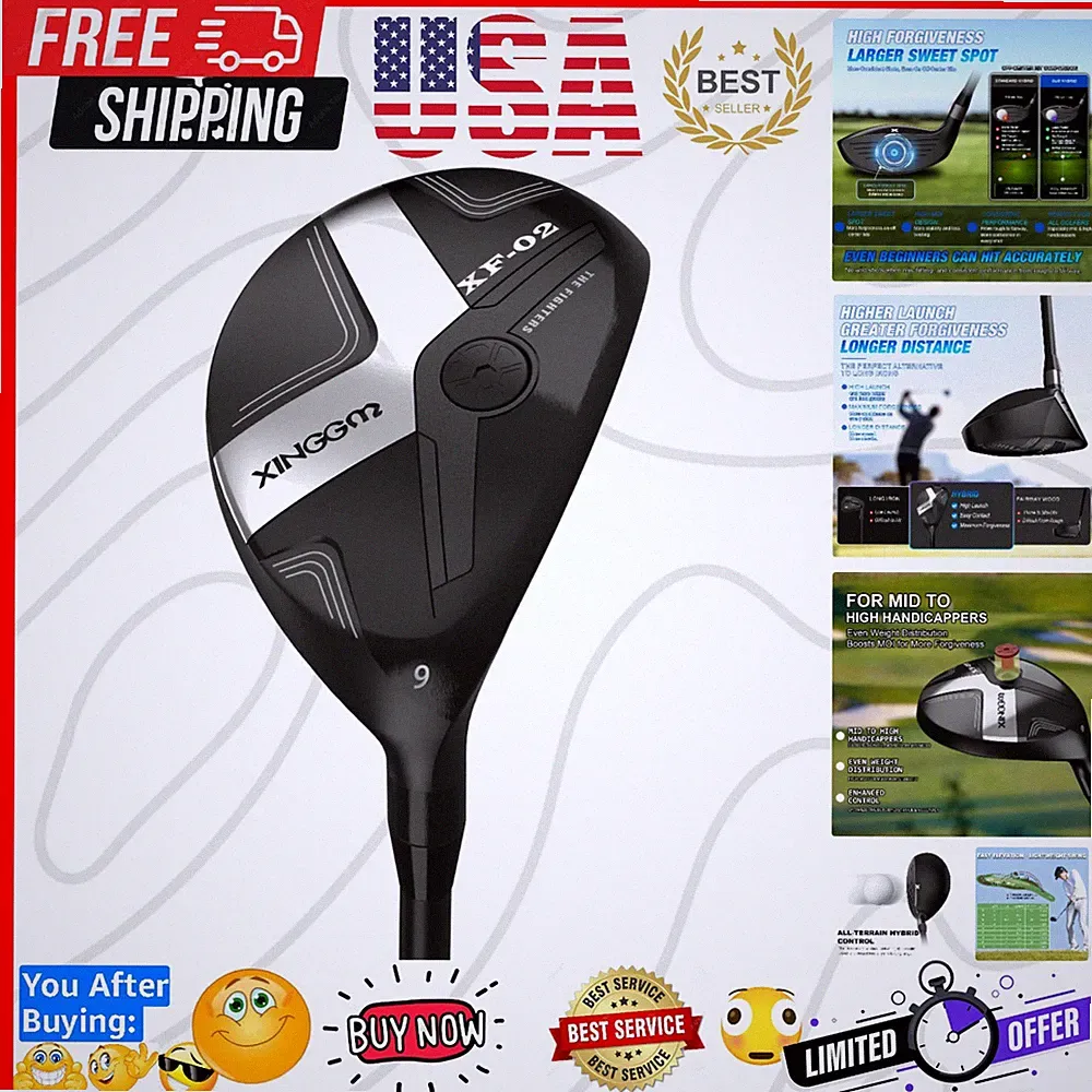 Hybrid Golf Clubs for Men, Rescue 2,3,4,5,6,7,8,9,P Hybrid Golf Club & Utilit...