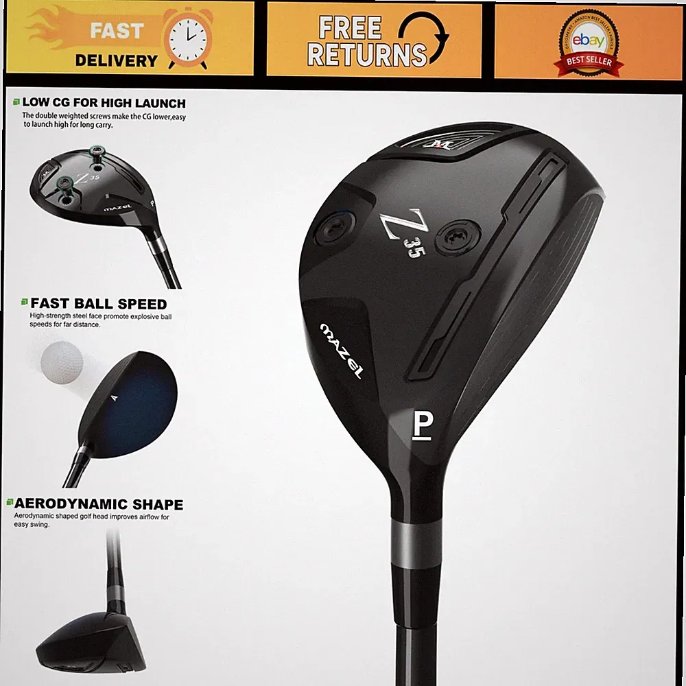 Hybrid Golf Clubs Set for Men - Right-Handed, Regular/Stiff Flex Graphite Shafts