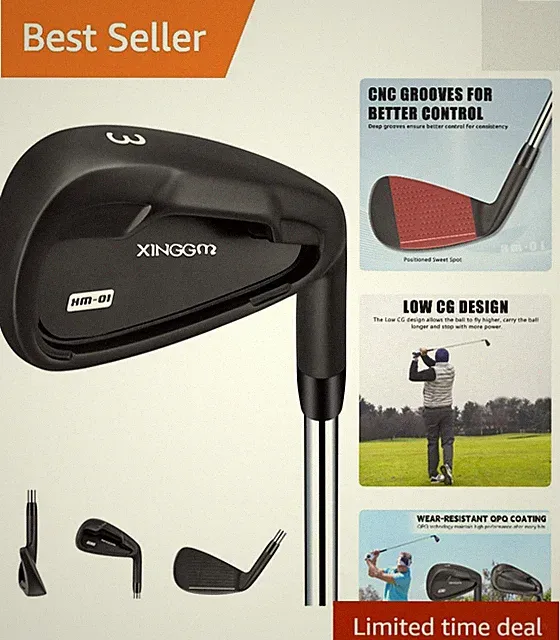 Individual Golf Iron for Right-Handed Players - Stiff Flex & Steel Shaft