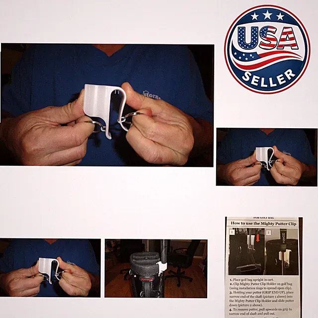 Innovative Nylon Putter Clip Holder for Golf Bags - White, Secure & Convenient