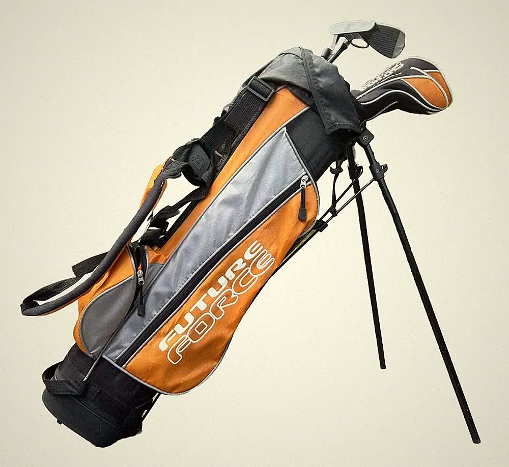 Intech Future Force Junior Combo RH Golf Club Set 4 Clubs Stand Bag Blk/Orange