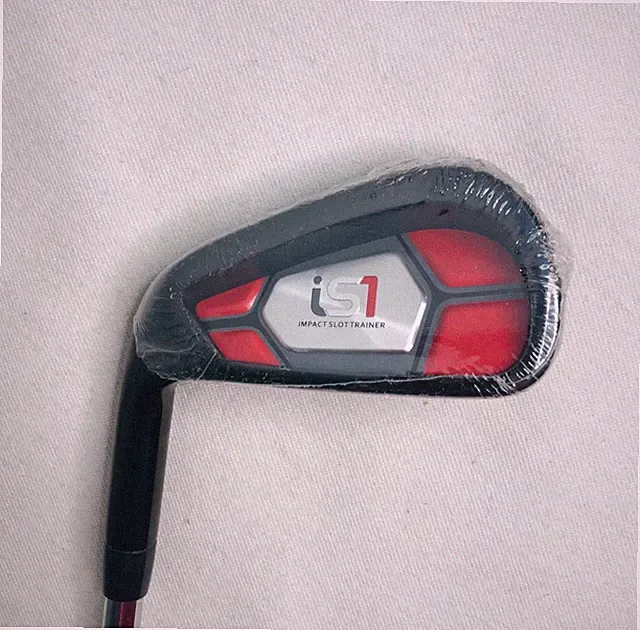 iS1 IMPACT SLOT TRAINER 7 IRON STEEL SHAFT GOLF TRAINER AID CLUB LEFT HANDED