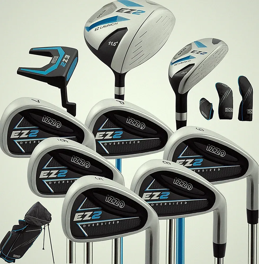 Izzo Golf EZ2 14 Piece Mens Right Hand Golf Club Set with Golf Bag - 14 Piece Co