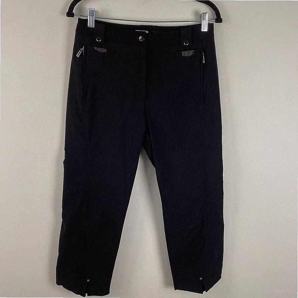 Jamie Sadock Capri Pants Size 6 Black Golf Stretch Mid Rise Cropped