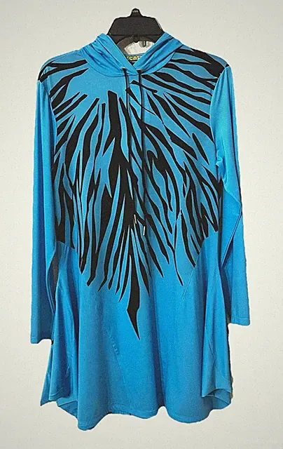 Jamie Sadock M Sunsense Long Sleeve Activewear Hood Dress Coverup Golf Beach
