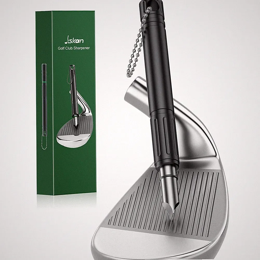 Jiskan Pro Golf Club Grooves Sharpener Cleaner Tool for Medium, Black