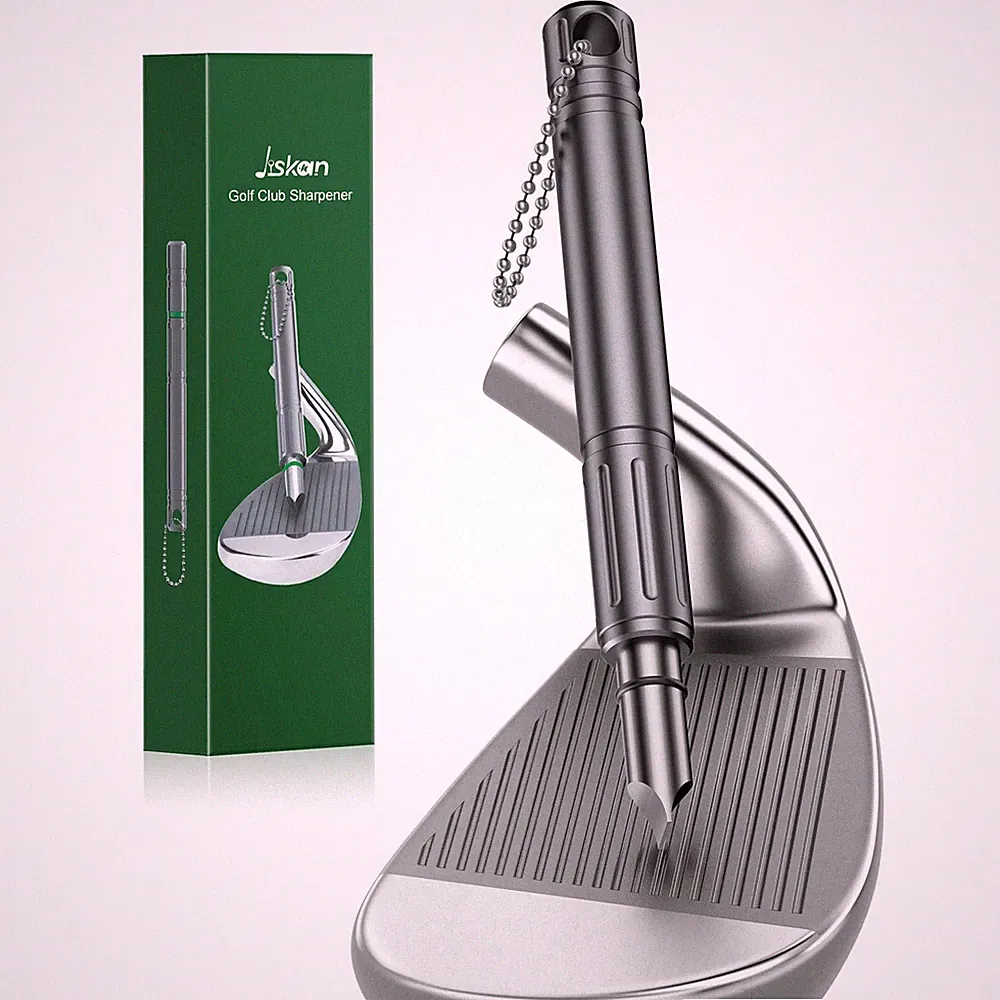 Jiskan Pro Golf Club Grooves Sharpener Cleaner Tool for Wedges&Irons, Grey