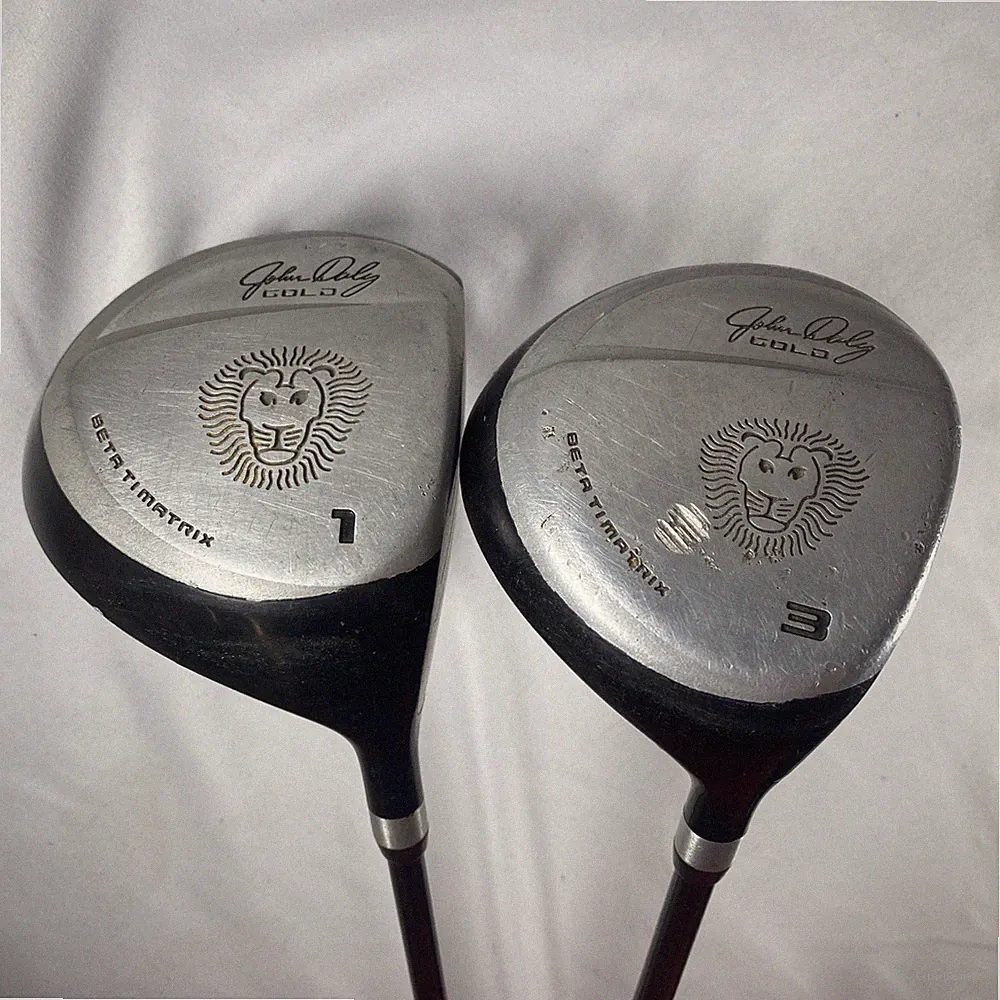 John Daly Gold Beta TiMatrix 1 Wood & 3 Wood Lot of 2 RH Golf Clubs Driver Woods