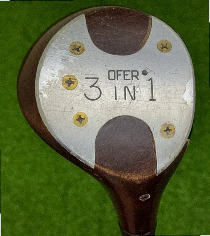 JOHN OFER 3 IN 1 DRIVER Persimmon Wood Draw Bias Right Steel Regular Golf Club