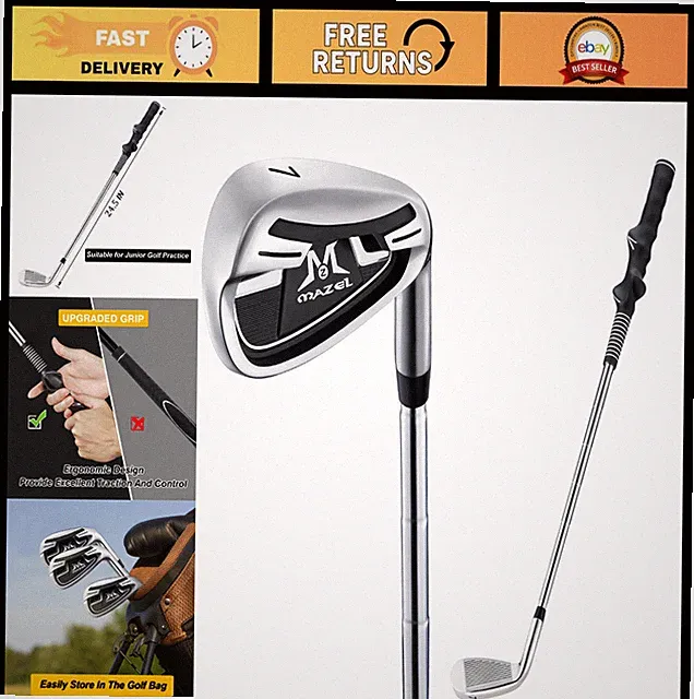 Junior 7 Iron Golf Club for Kids 6-9 Years - Short Practice Iron, 24.5 Inch