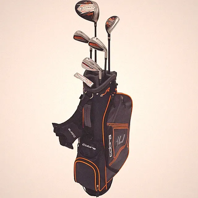 Junior COBRA Boy's Complete Package 6 Clubs 5-8 Yrs Old Black Orange Stand
