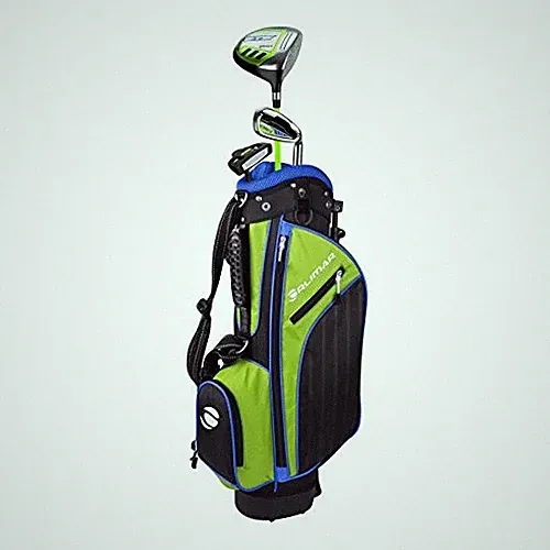 Junior Golf Club Sets with Stand Ages 3-5 Lime/Blue Series (3 Club Set) Left