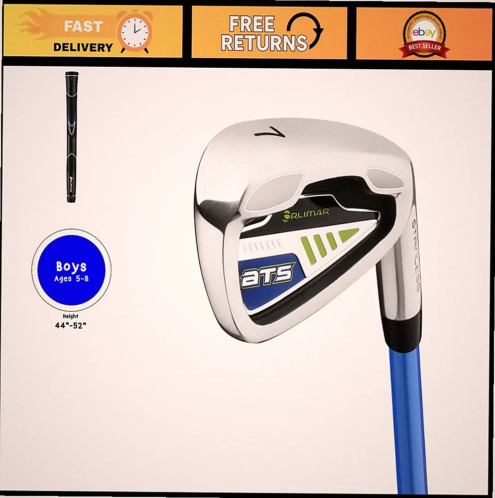 Junior Golf Clubs Set for Boys Ages 5-8 - Blue/Lime Individual Clubs for Kids