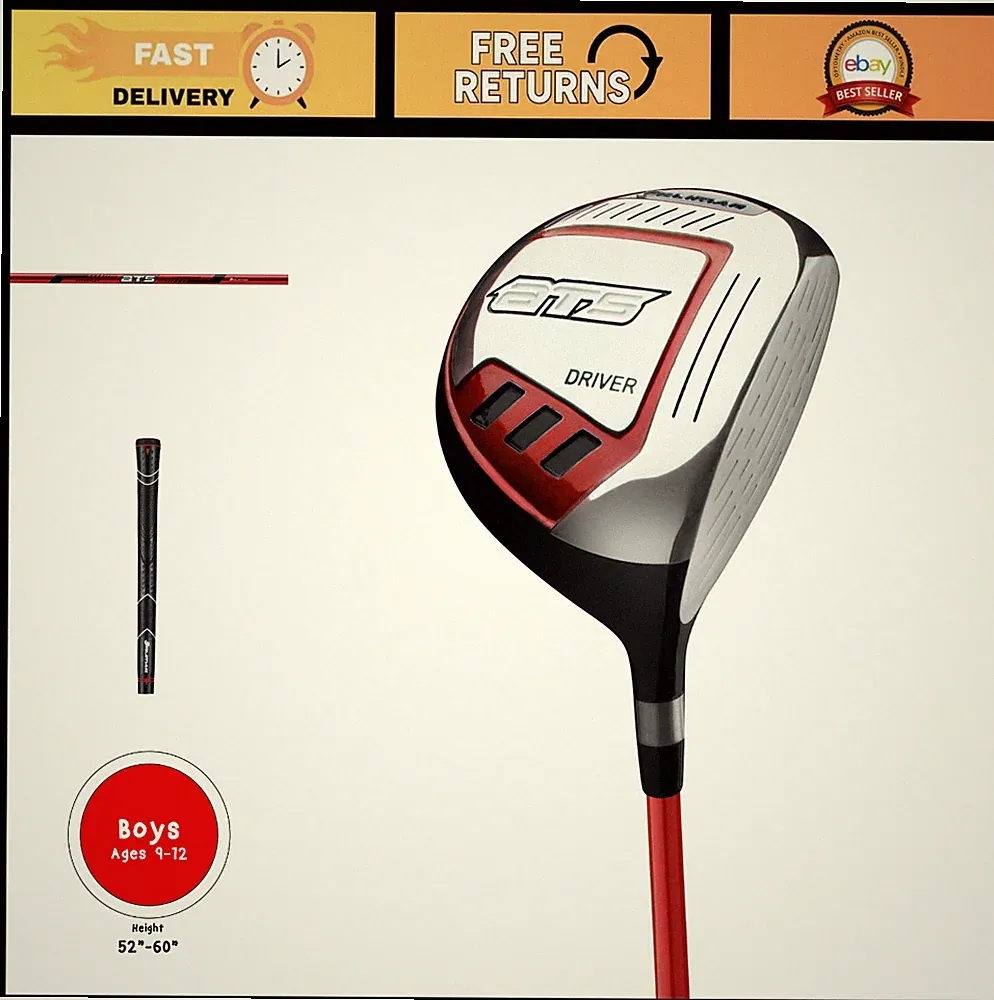 Junior Golf Clubs Set for Boys Ages 9-12 - Red/Black Individual Clubs