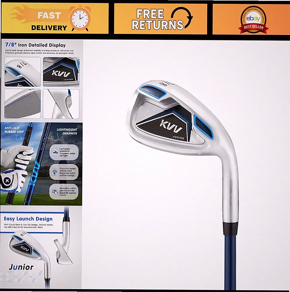 Junior Golf Clubs Set for Kids 3-12, Right Handed Driver, Fairway, Irons & Putte